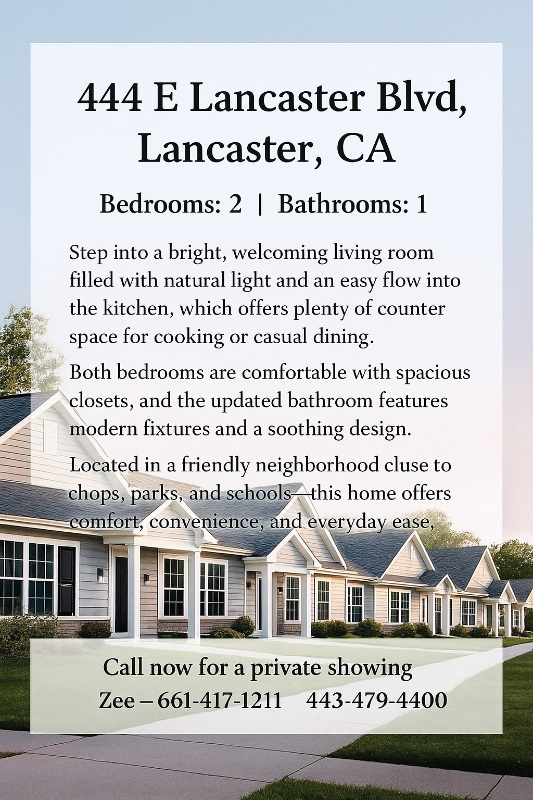 LANCASTER Townhome: 444 E LANCASTER BLVD