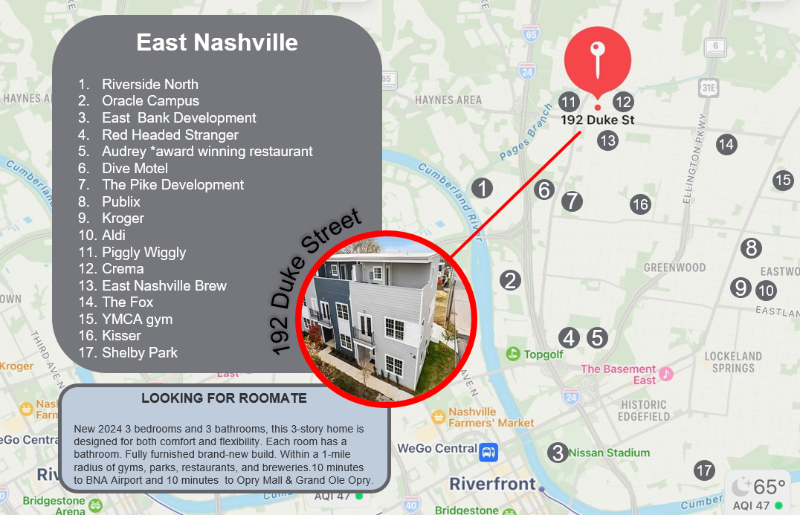 Nashville Townhome: 192 Duke Street