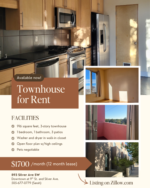 Albuquerque Townhome: 893 Silver Ave. SW
